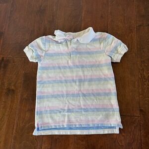 Janie and Jack Boys Size 6 Polo Shirt Striped Pastel Short Sleeve Collared